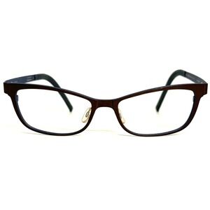Blackfin BF694 Adelaide Titanium Eyeglasses Blue Brown 52-16-145 Italy Cat Eye